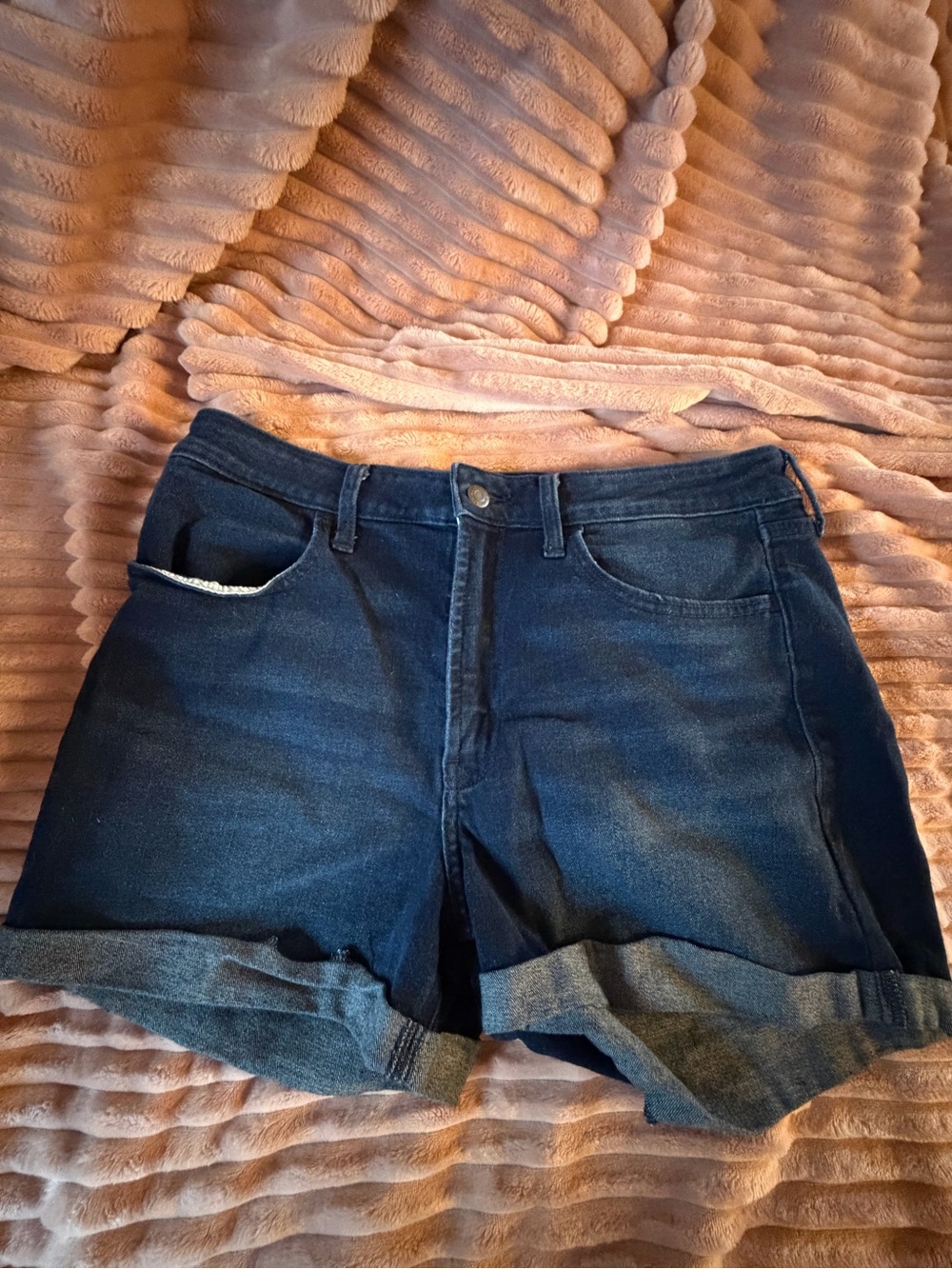 Old Navy Dark Blue Denim Roll-Cuff Shorts